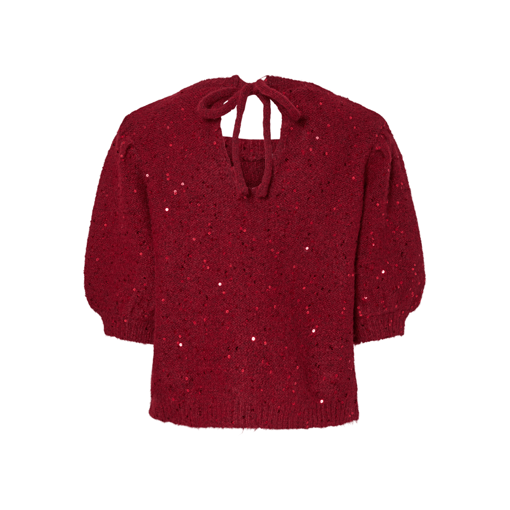 Pieces Mesva Sequin Tie Back Jumper